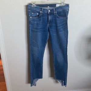 Rag & bone skinny jeans unhemmed